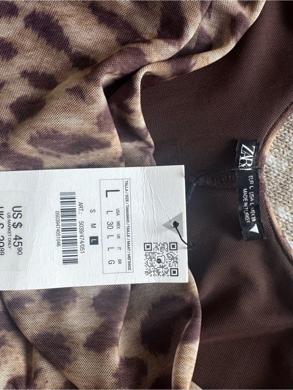 NWT Zara Leopard Print Slip Maxi Dress - Picture 6 of 6
